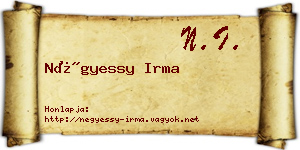 Négyessy Irma névjegykártya