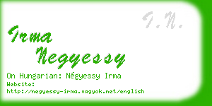 irma negyessy business card